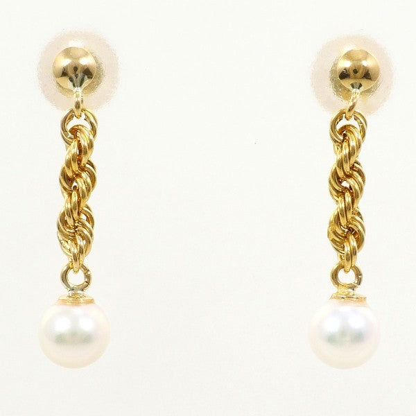 18K Yellow Gold Pearl Earrings for Women - Elegant Dangle Pearl Jewelry Gift for Wedding, Anniversary & Special Occasions