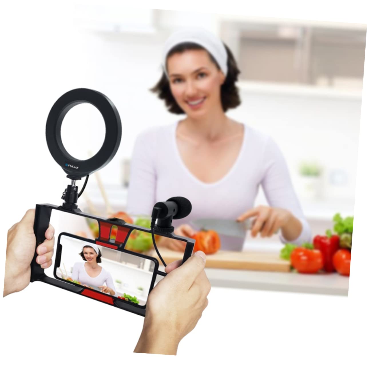 ABOOFAN 1 Set Adjustable Phone Tripod Stand with Phone Holder - Portable Desktop Camera Mount for Live Streaming, Video Recording, Makeup Tutorials, YouTube Videos & TikTok Content Creation