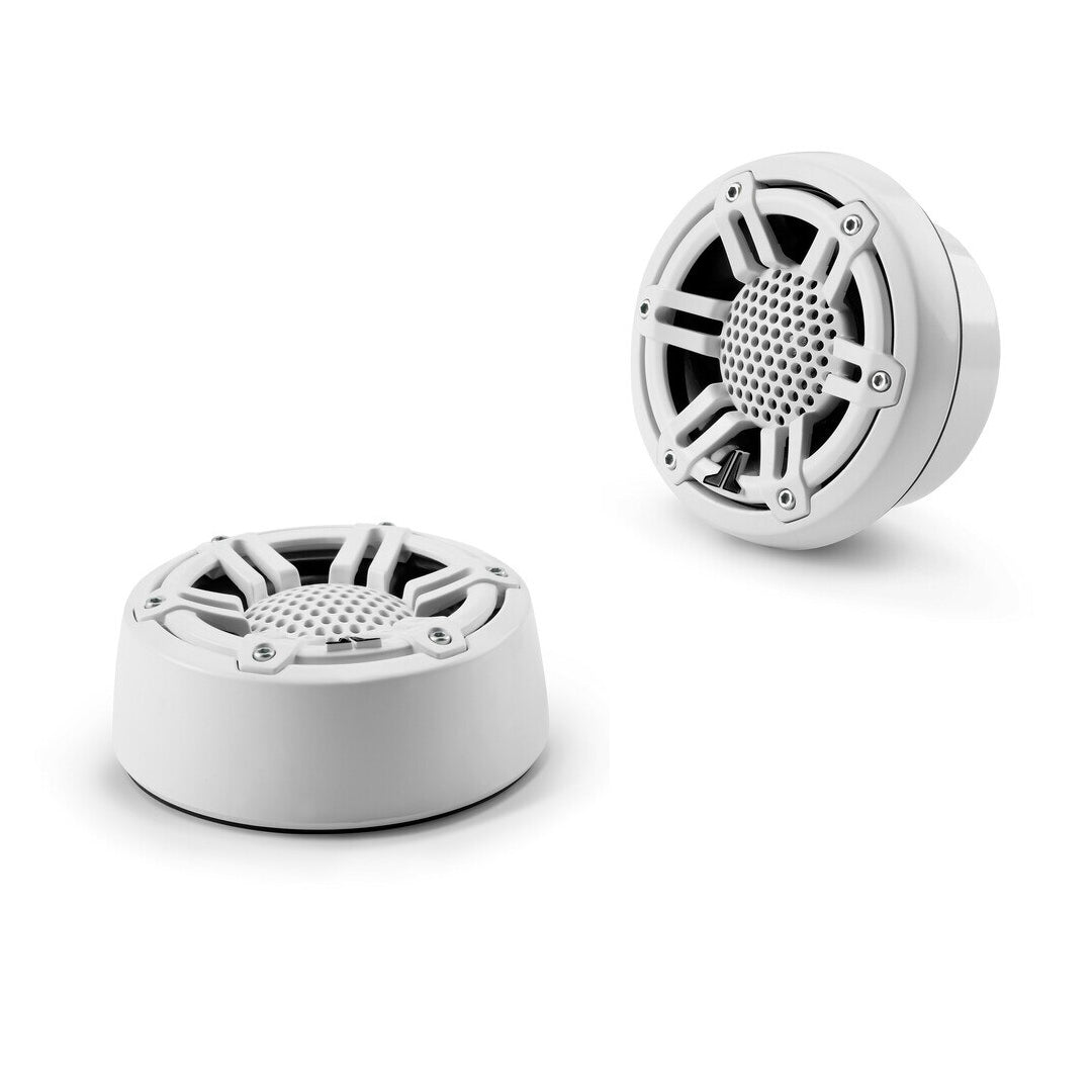 JL Audio M100 CT SG WH M Series Marine 1 Component Tweeters (Pair) - 100W RMS Power, White Sport Grill - Premium Boat & Marine Audio Speakers for Outdoor Watercraft, Yachts, and Boating Enthusiasts