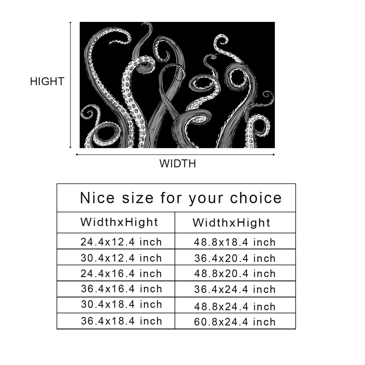 Victories Fish Tank Backdrop - PVC HD Printing Ocean Octopus Aquarium Wallpaper, Black Underwater Poster Background Decor, Cling Decal Sticker for Saltwater & Freshwater Tanks - Perfect for Home, Office & Pet Store Displays
