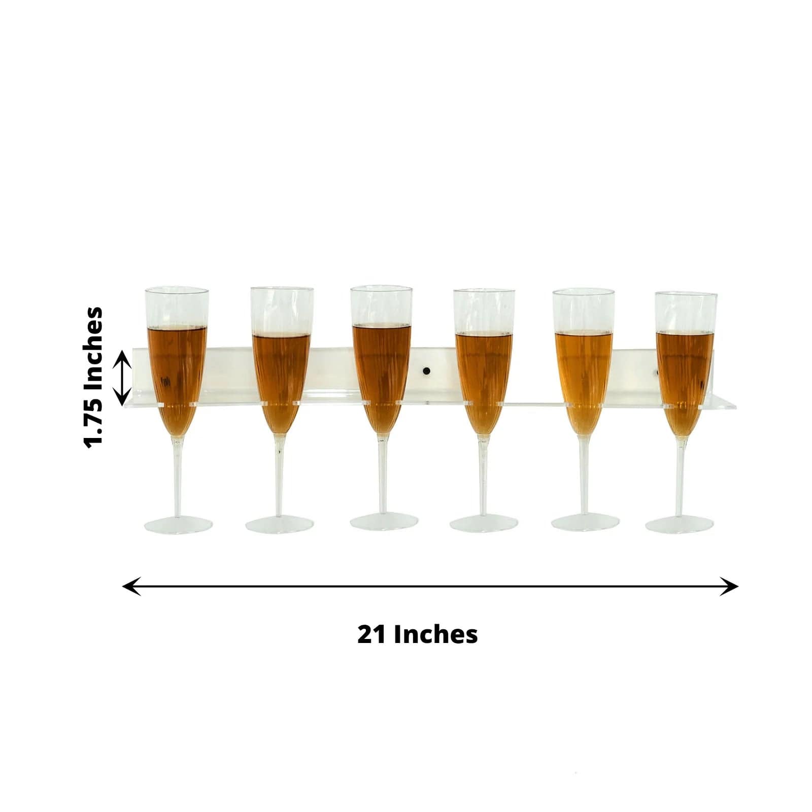 2-Pack Clear Acrylic Wall Mounted Wine Glass Rack - Holds 21 Glasses, Perfect for Champagne Flutes & Stemware - Ideal for Kitchen, Bar, or Dining Room Storage