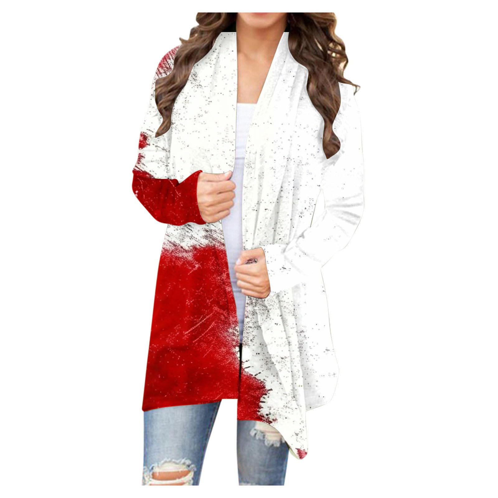 Women's Lightweight Halloween Cardigan Sweater - Long Sleeve Open Front Fall Cardigan for Women - Cozy Knit Top for Autumn & Halloween Parties 2024
