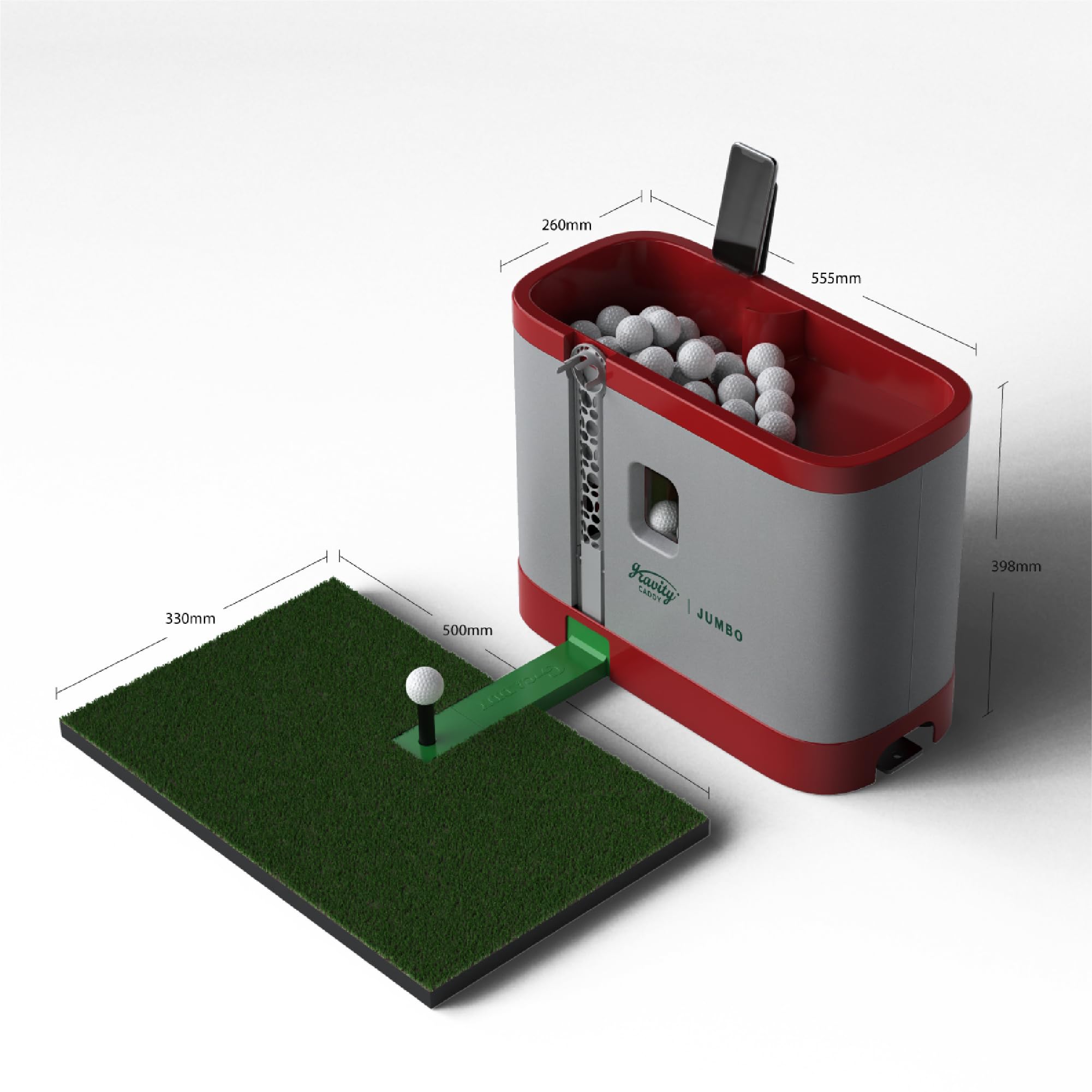 Automatic Golf Ball Dispenser - Jumbo 70 Balls Capacity for Indoor & Outdoor Practice | No Pedal, Battery or Electricity Required | Includes Tees & Hitting Mat | Works with Golf Simulators | Perfect for Driving Range, Backyard Training & Home Golf Setup
