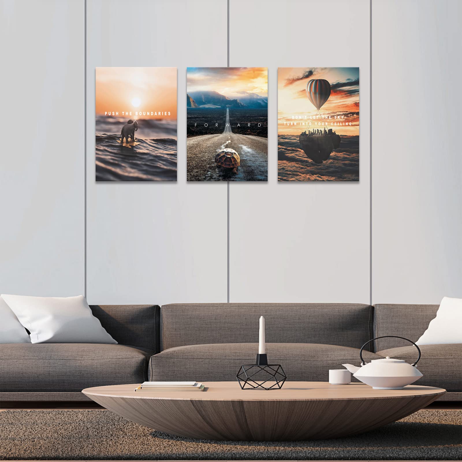 BWSPACE Motivational Canvas Wall Art - Inspirational 3-Piece Wall Decor Set for Office, Living Room & Bedroom - Perfect for Home Decor & Motivational Gifts