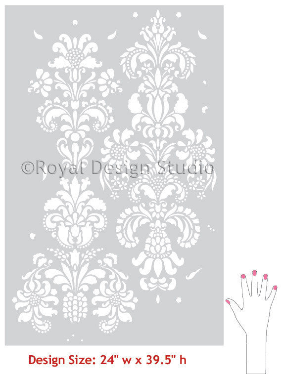 Delicate Floral Wall Stencil for DIY Home Decor - Reusable Painting Template for Bedroom, Living Room & Nursery Wall Art