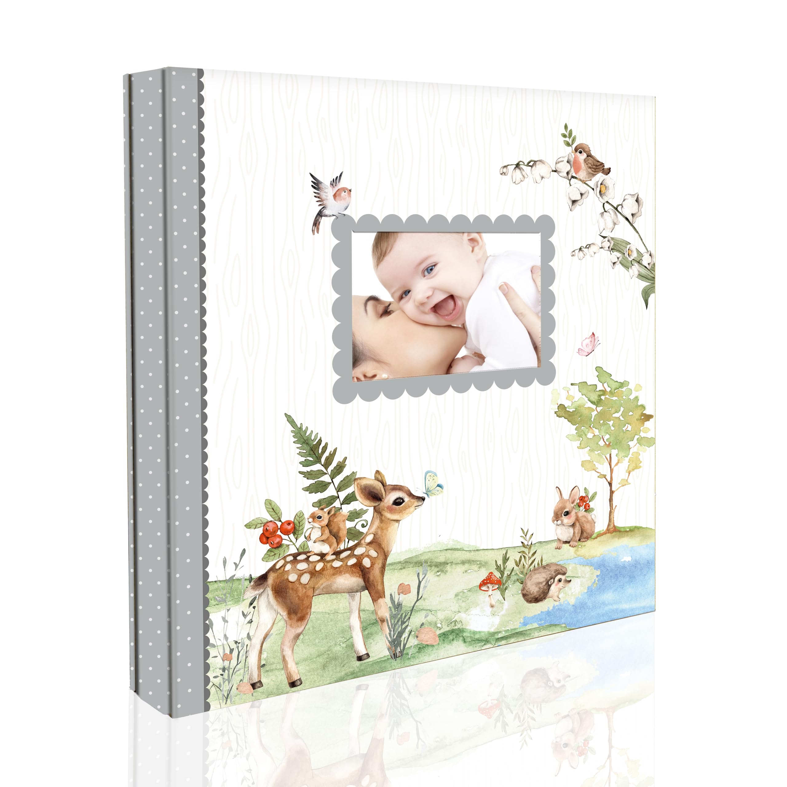 Holoary Baby Photo Album 4x6 Holds 500 Photos - Woodland Animals Design Baby Memory Book for Newborn Boy & Girl - Perfect Baby Shower Gift & New Parent Keepsake - Ideal for Nursery Decor, First Year Milestones, and Family Photo Preservation