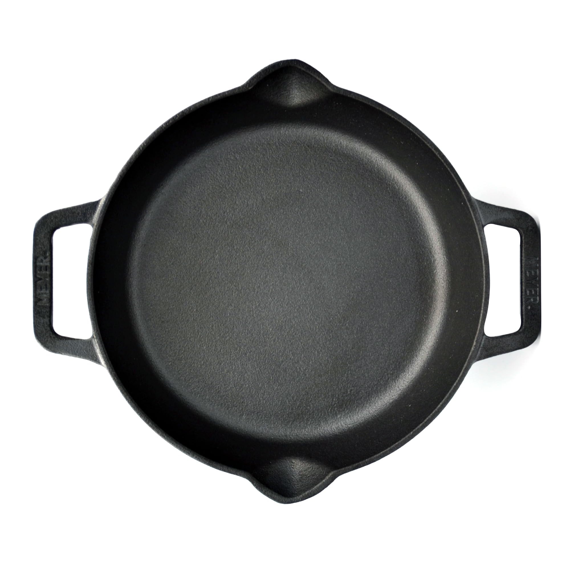 Premium Meyer Pre-Seasoned Cast Iron Skillet – 22cm (1.3L) Black Frying Pan with Dual Side Handles for Gas & Induction Stoves | Durable Cast Iron Cookware for Searing, Baking & Camping | Perfect for Steaks, Cornbread & Outdoor Cooking