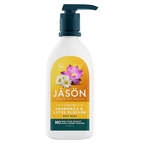 Jason Natural Body Wash & Shower Gel - Relaxing Chamomile & Lotus Blossom Scent, 30 Oz (Pack of 1) | Moisturizing & Soothing for Dry Skin | Perfect for Daily Shower, Spa Day & Relaxation