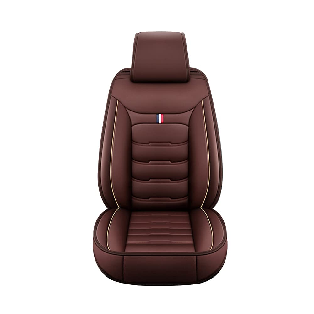 Universal Car Seat Covers Full Set - 5 Seat PU Leather Cushion Protectors for Fiat Fiorino/Siena/Punto/Bravo/Freemont/500X | Durable & Comfortable | Coffee Color | Perfect for Road Trips & Daily Commutes