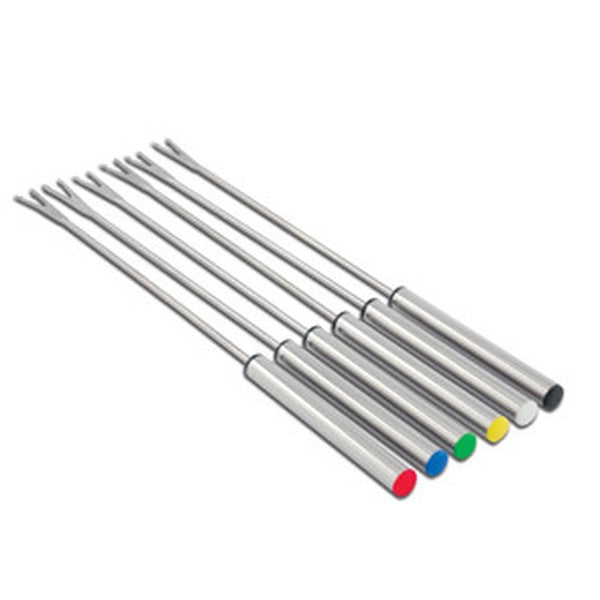 Premium Cuisinox Elite Fondue Fork Set - 6-Piece Stainless Steel Forks for Cheese, Chocolate & Meat Fondue - Perfect for Parties, Entertaining & Family Gatherings