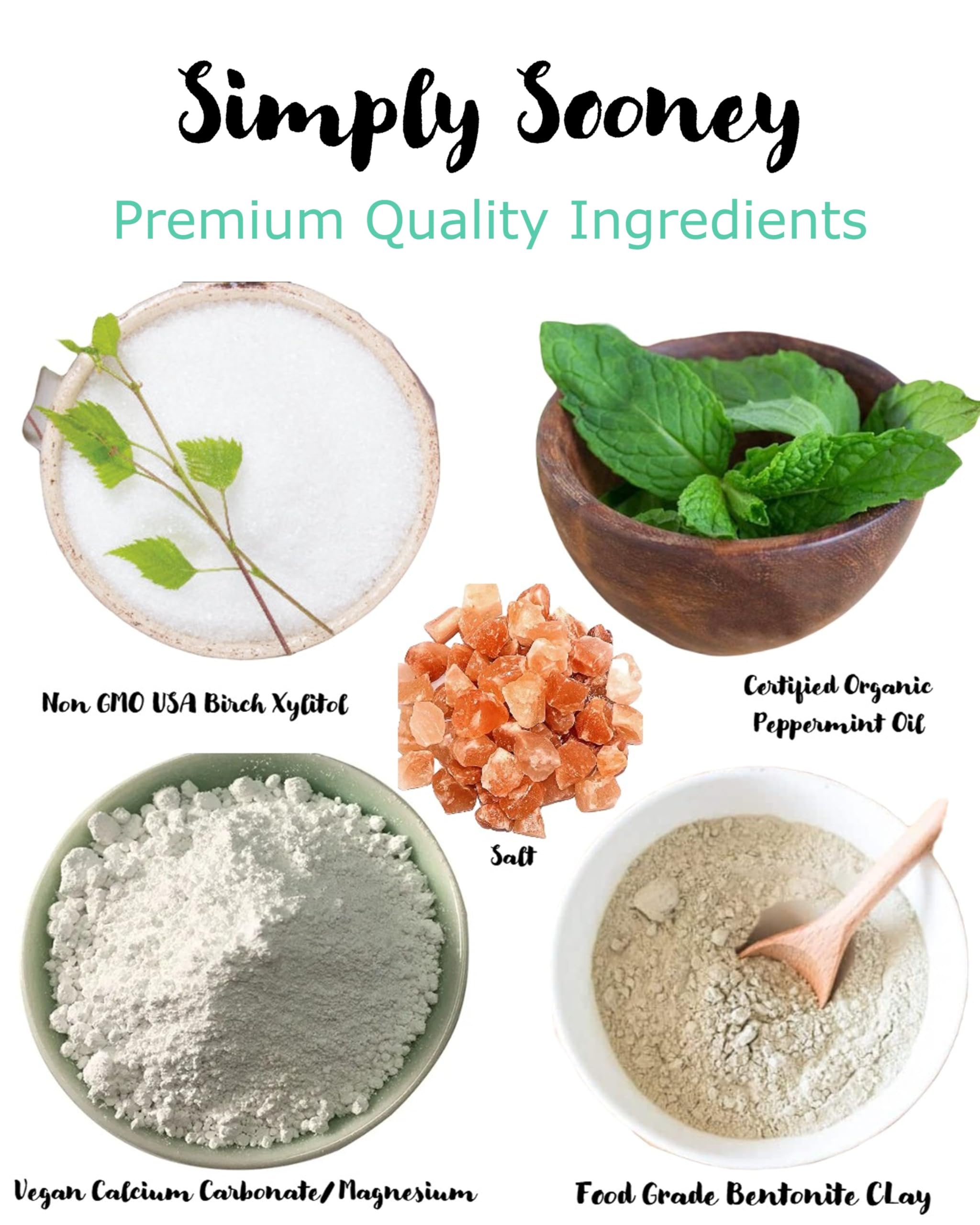 Organic Vegan Fluoride-Free Toothpaste Powder with Peppermint Essential Oil | Natural Teeth Whitening & Strengthening | BPA-Free Plastic Jar (3.5 oz) | Perfect for Eco-Friendly Oral Care & Travel