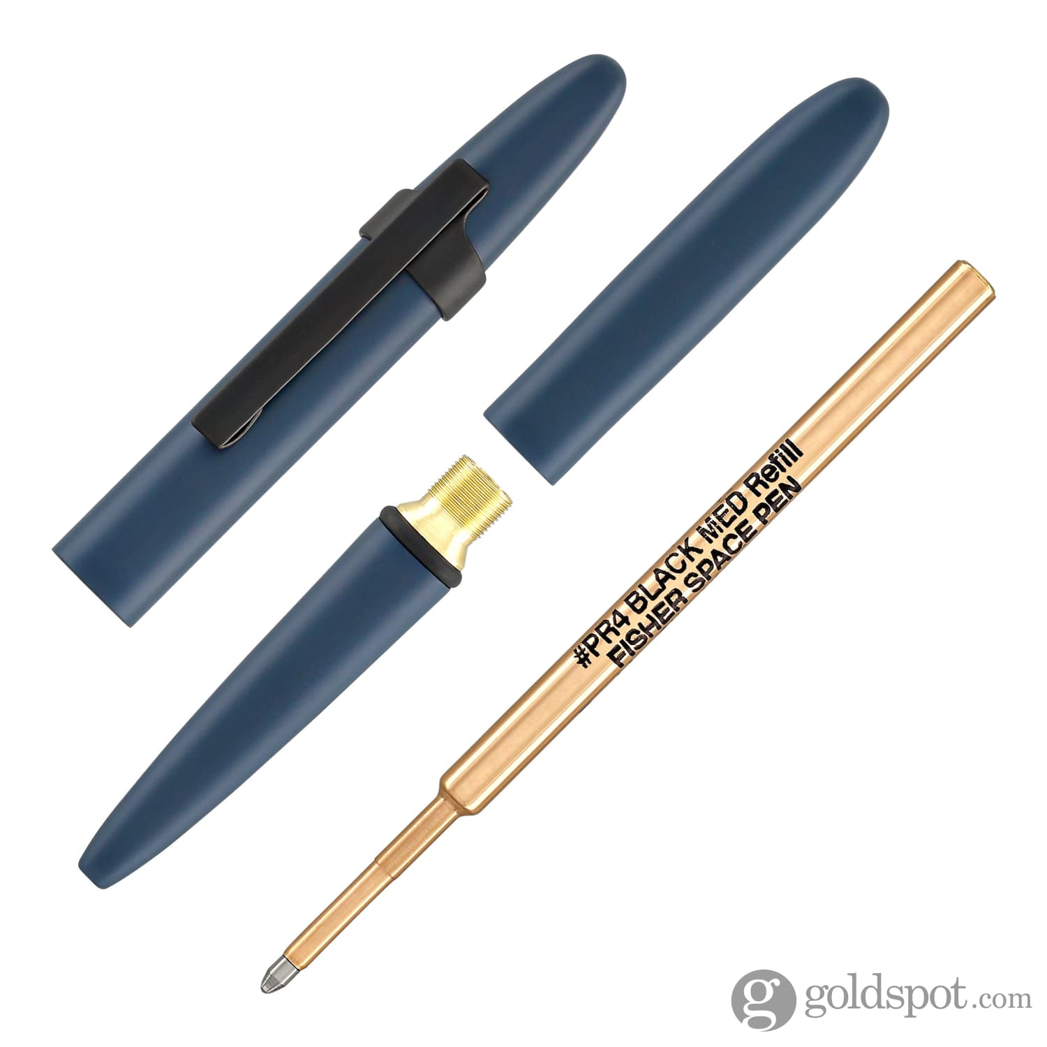 Fisher Space Pen Bullet Ballpoint Pen - Cerakote® Elite Navy Blue with Matte Black Clip - Compact & Refillable for Everyday Carry, Travel, and Outdoor Adventures