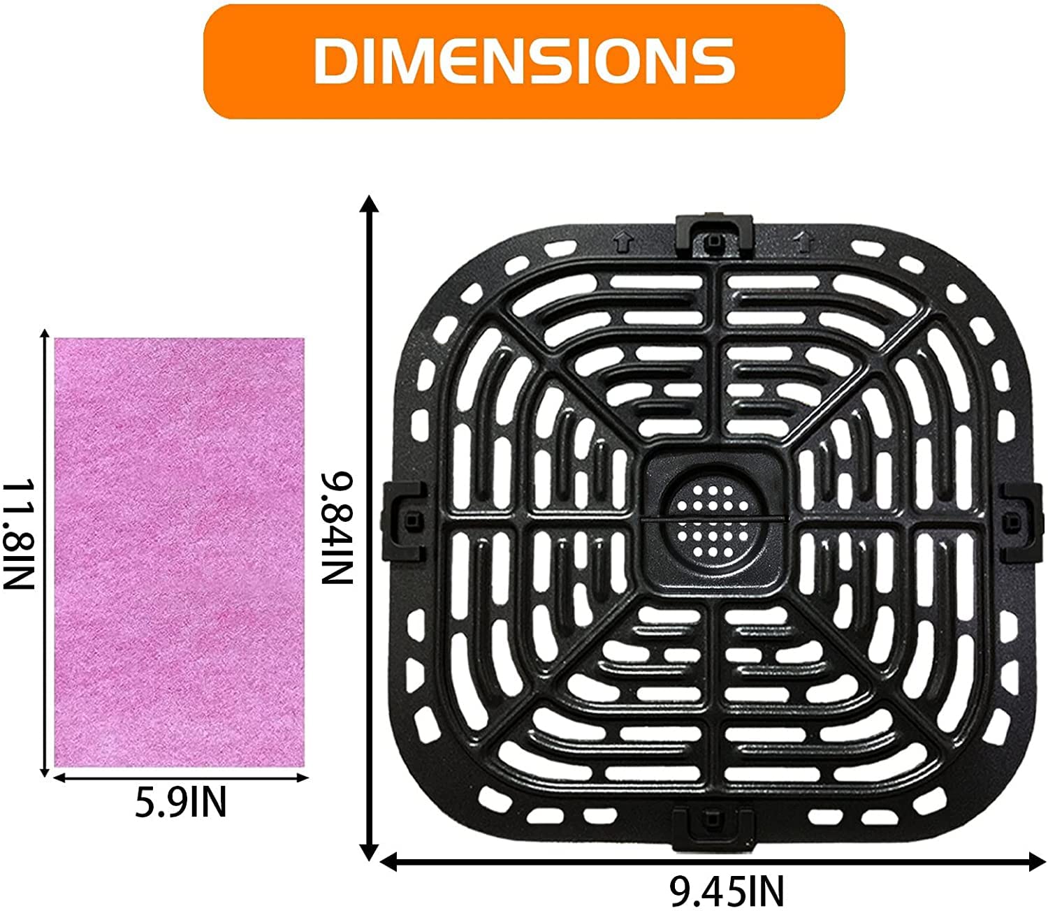 Instant Vortex Plus 6QT/5.7QT Air Fryer Replacement Tray - Premium Nonstick Double Layer Grate & Grill Plate - Compatible with Instant Air Fryers - Perfect for Healthy Frying, Roasting & Baking Chicken Wings, Fries & Vegetables