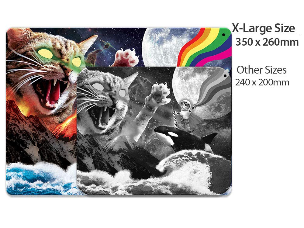 FINCIBO Extra Large Non-Slip Rectangle Mouse Pad - X-Large Gaming Mousepad with Whale Astronaut Cat Design for Office, Home & PC Desk - Perfect for Work, Gaming & Computer Use