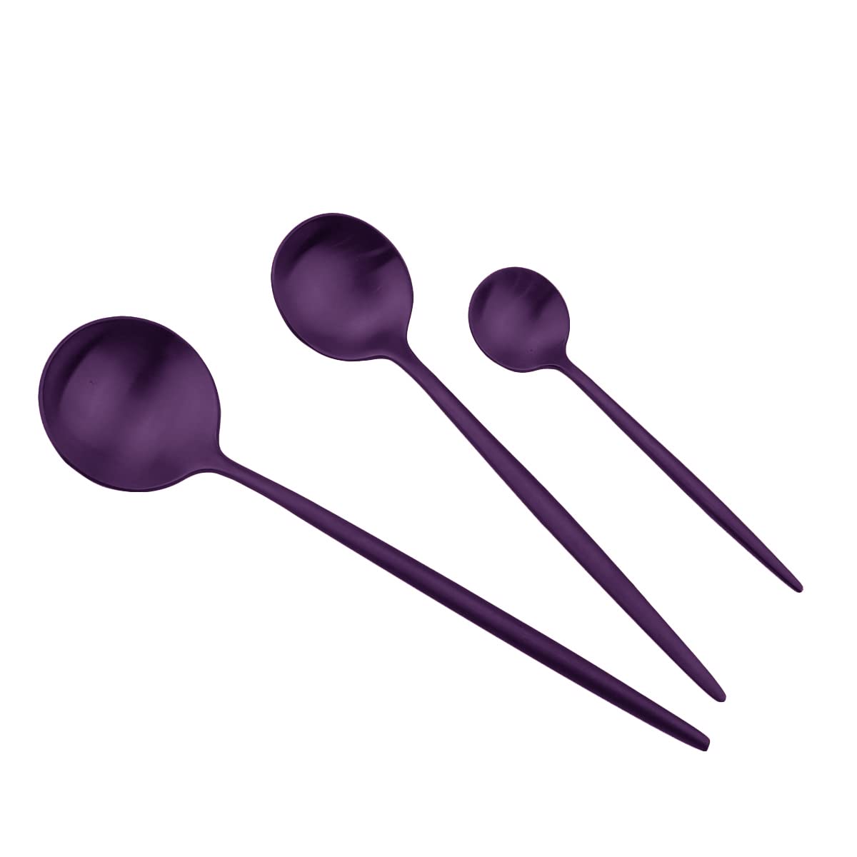 Premium 40-Piece Matte Purple Flatware Set - 304 Stainless Steel Cutlery (8 Place Settings) - Forks, Spoons & Knives - Elegant Dinnerware for Wedding, Christmas Party, Camping & Daily Use - Durable Kitchen Tableware Set