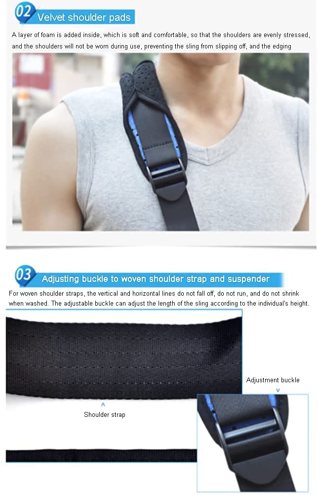 Adjustable Arm Sling & Shoulder Immobilizer Brace - Support for Broken Arm, Fractures, Rotator Cuff Tear, Dislocation, Sprains & Strains - Comfortable Elbow & Wrist Support (Medium) - Ideal for Sports Injuries, Post-Surgery Recovery & Daily Pain Relief