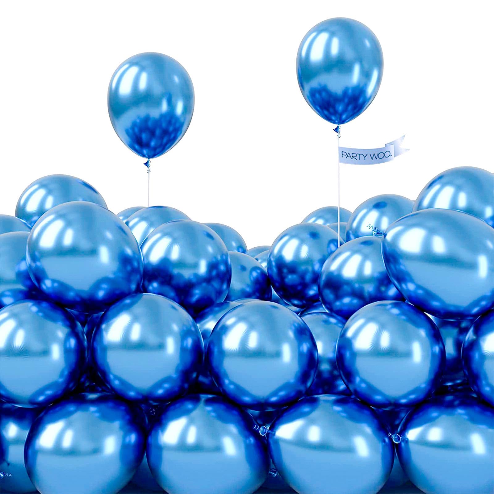 50 Pack 5 Inch Metallic Blue Balloons for Party Decor - Premium Balloon Garland & Arch Kit for Birthday, Wedding, Baby Shower & Anniversary Celebrations - Shiny Blue Party Supplies for Festive Events & Home Decor