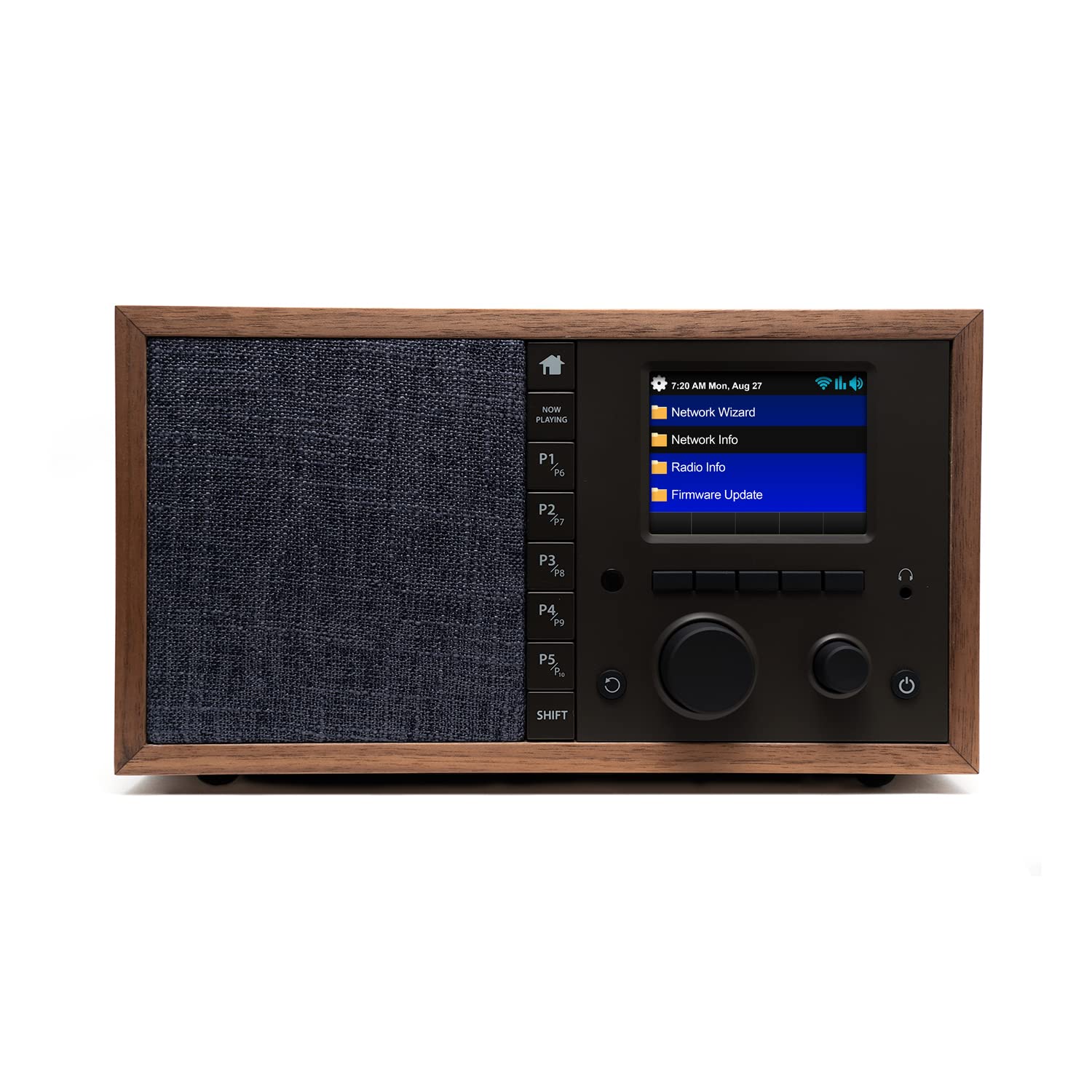 Grace Digital Mondo Elite Classic Smart Internet Radio with Bluetooth, Wi-Fi & Qi Wireless Fast Charger - 7-Day Alarm Clock, No Microphone (Walnut) - Perfect for Bedroom, Office and Kitchen Use