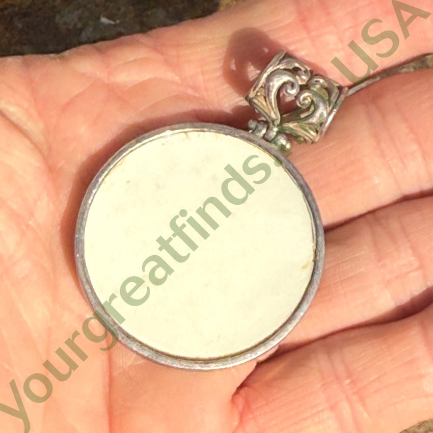Hand-Painted Sterling Silver Mother of Pearl Dandelion Pendant Necklace - Elegant Jewelry Gift for Women, Perfect for Weddings & Special Occasions