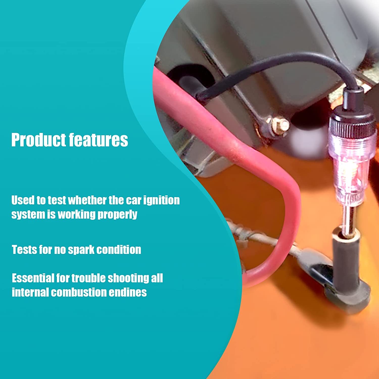 1Pcs Inline Spark Plug Tester - Small Engine Ignition Diagnostic Tool for Cars, Motorcycles & Lawn Mowers | Check Armature & Detect Engine Issues | Perfect for Automotive Repair, DIY Maintenance & Small Engine Troubleshooting