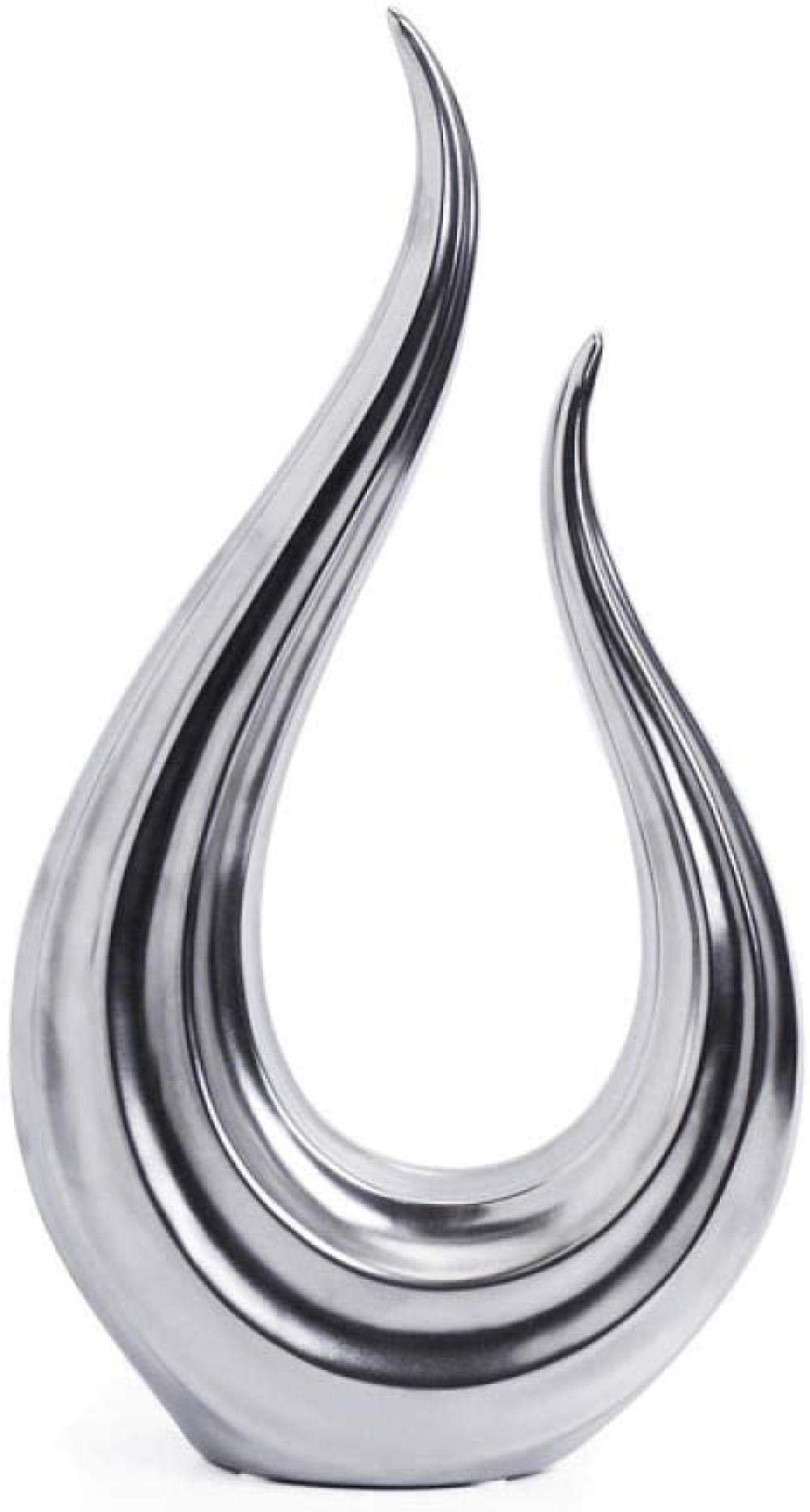 Abstract Silver Ceramic Sculpture Statue - Elegant Home & Office Decor for Living Room, TV Cabinet, Wine Cabinet | Collectible Figurine & Desk Art Decoration