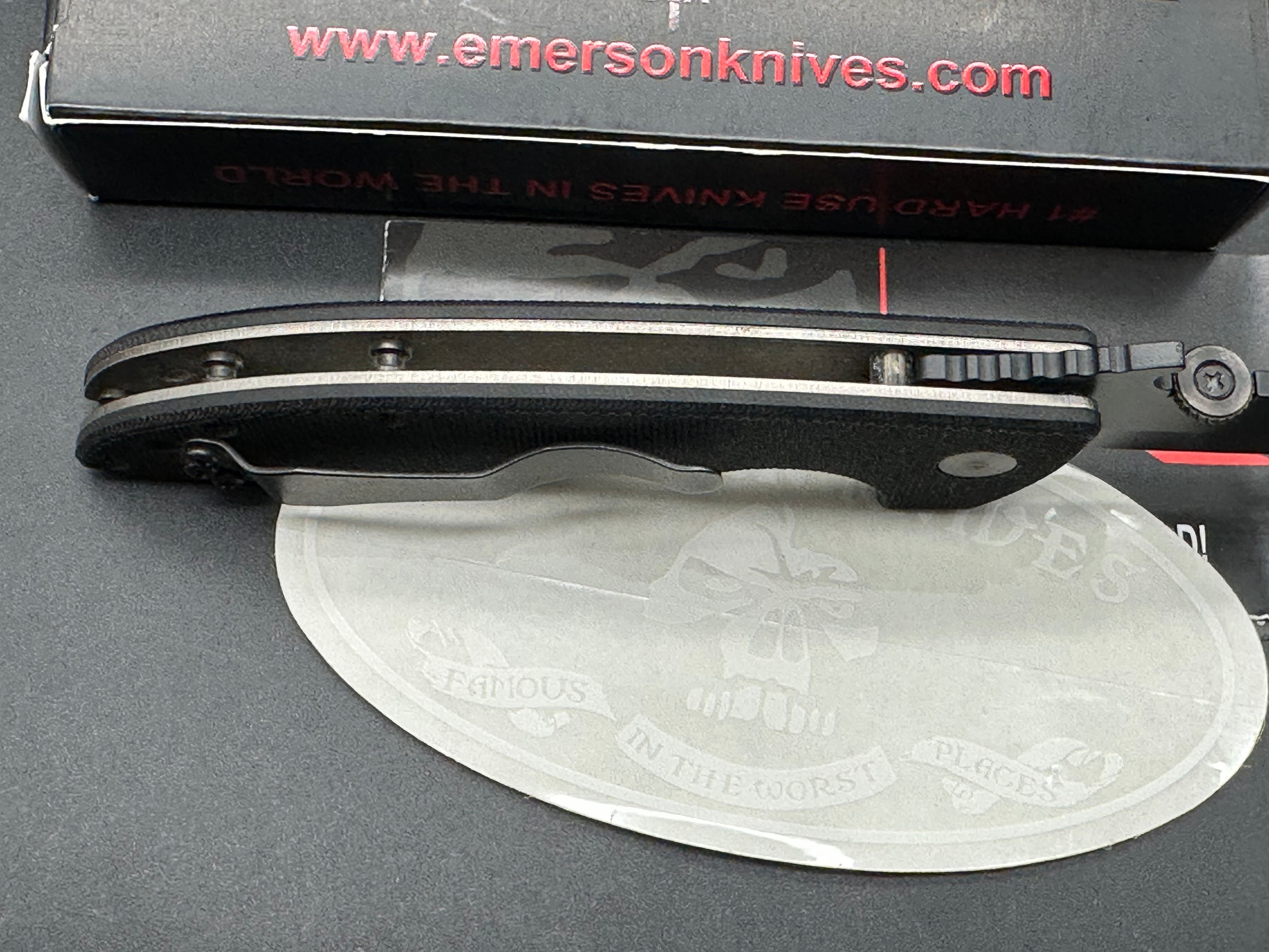 Emerson Knives Mini CQC-8 Folding Pocket Knife - High Carbon Stainless Steel Blade, G10 Handle for EDC, Camping, Hunting & Outdoor Survival