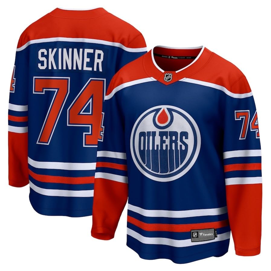 Men's Edmonton Oilers Breakaway Hockey Jersey - Official NHL Licensed Player Name & Number - Perfect for Games, Fan Events & Sports Collectibles