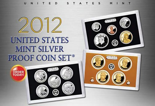 2012 S Mint Proof Set - 14 Coin Silver Proof Set with Silver Quarters & Presidential Dollars | Brilliant Uncirculated Condition | Perfect for Coin Collectors & Investment