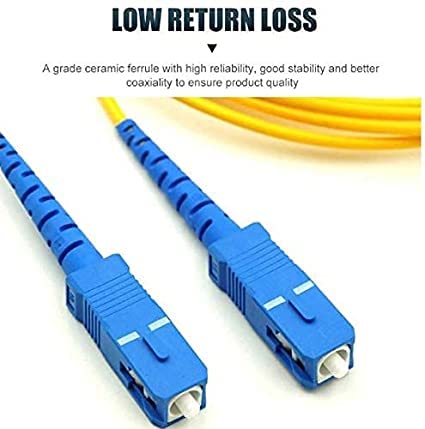 Optilink SC/PC to SC/PC Single Mode Fiber Optic Patch Cable - 5m Simplex Optical Fiber Connector for High-Speed Internet, Data Center, Telecom & Home Networking