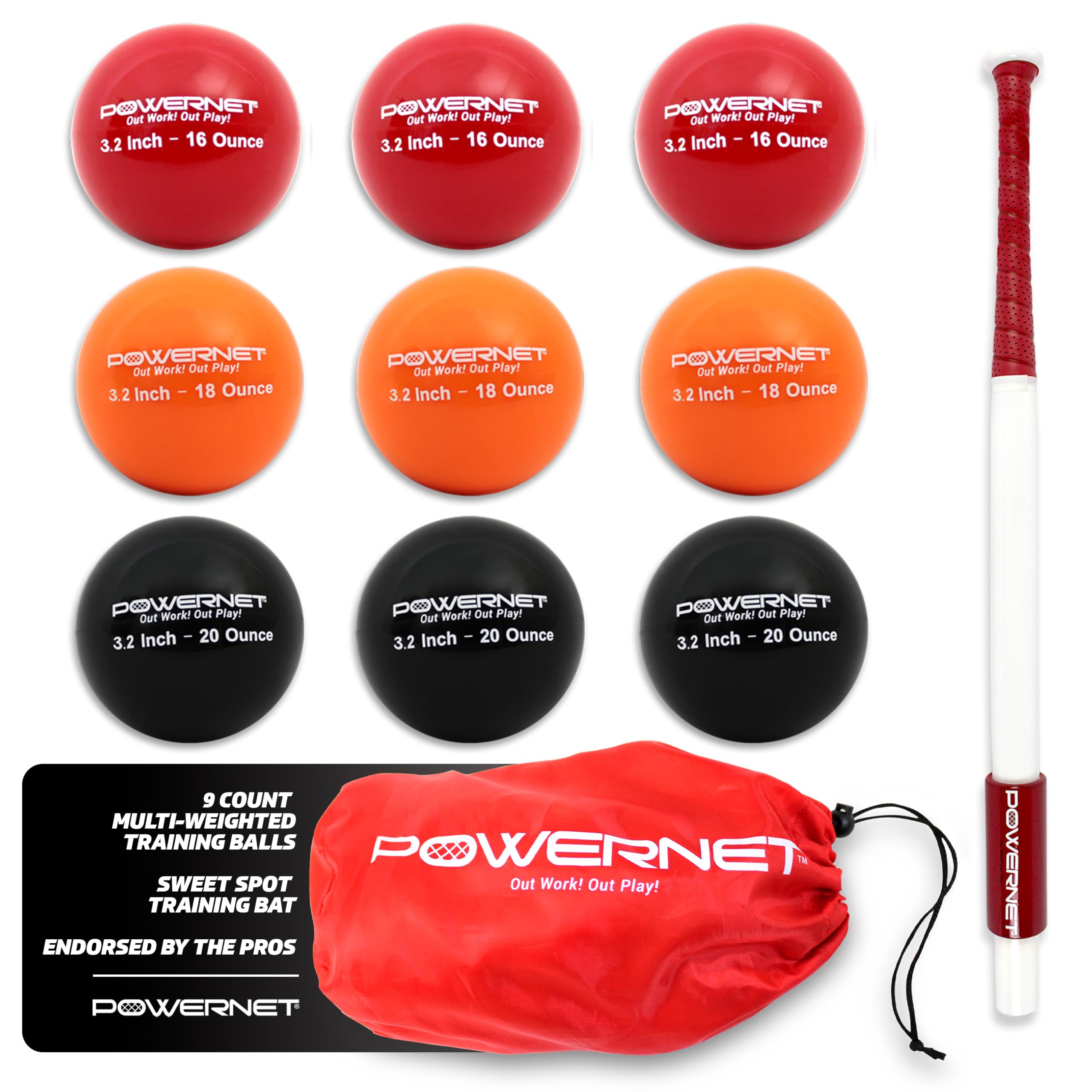 PowerNet Sweet Spot Training Bat with 3.2