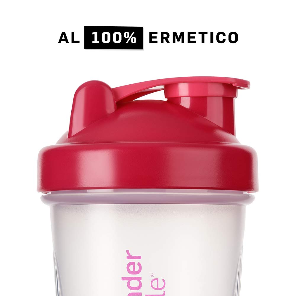 Protein Shaker Cup with Blender Ball - 820ml Clear Pink for Gym & Workouts