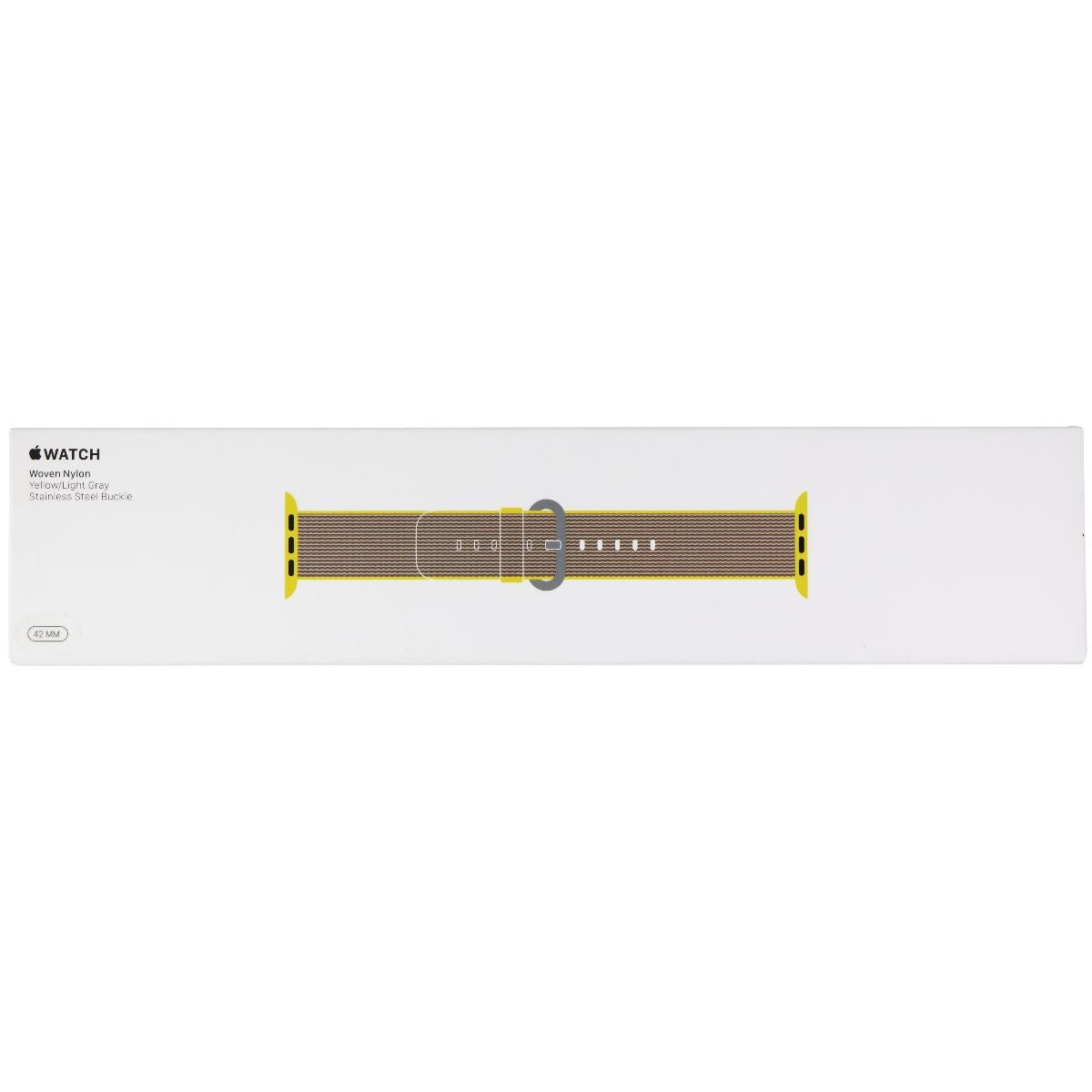 Apple Watch 42mm & 44mm Woven Nylon Band - Yellow & Light Gray | Comfortable & Durable Strap for Workouts, Running & Everyday Wear