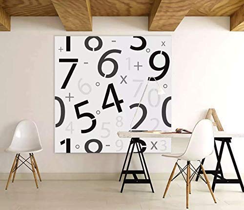 Murwall Math Wallpaper - Modern Number Wall Mural Art for Home Decor | Perfect for Living Room, Bedroom, Entryway & Cafe | Educational & Stylish Wall Design for Kids Rooms, Offices & Study Spaces