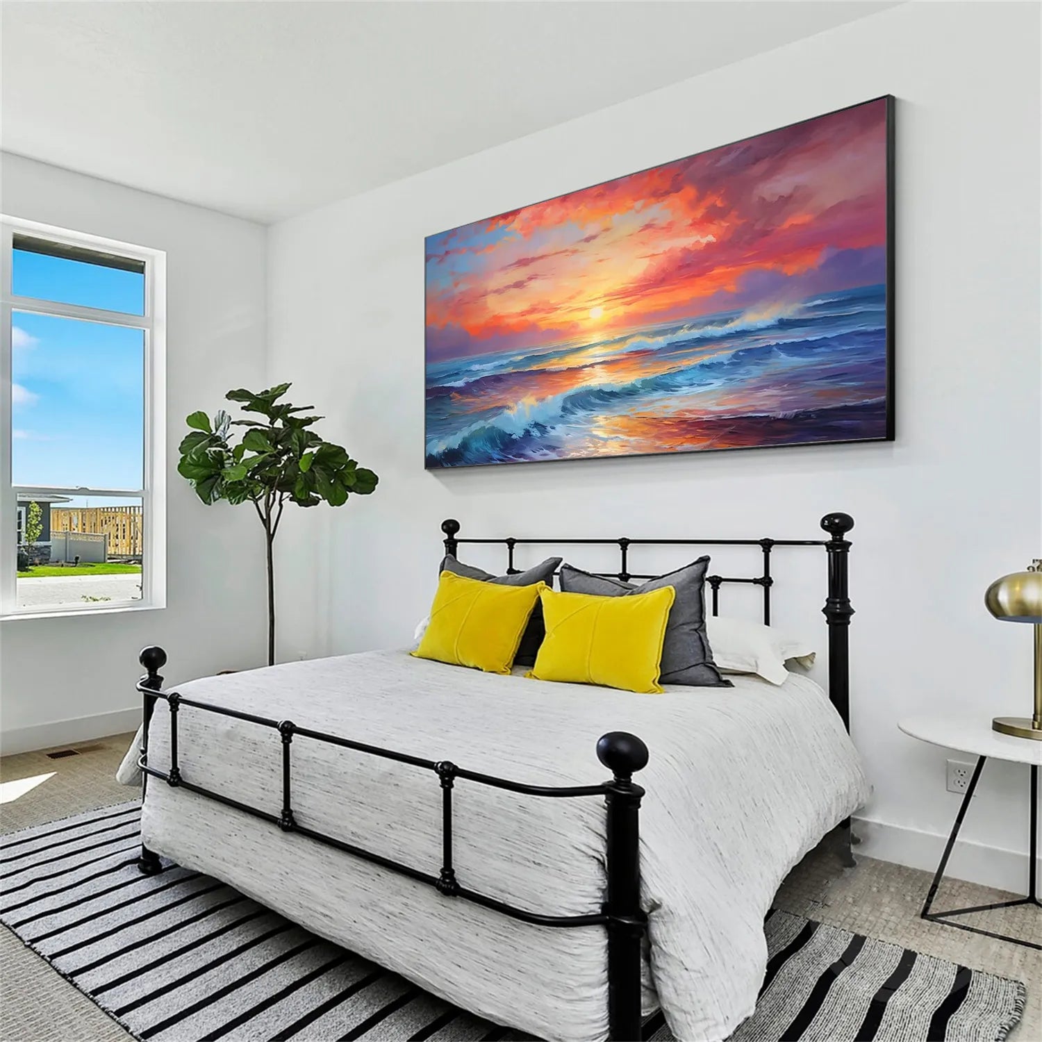 Ocean And Sky Painting #OS 169 - Handmade Canvas Wall Art for Home & Office Decor - Perfect for Living Room, Bedroom or Beach House