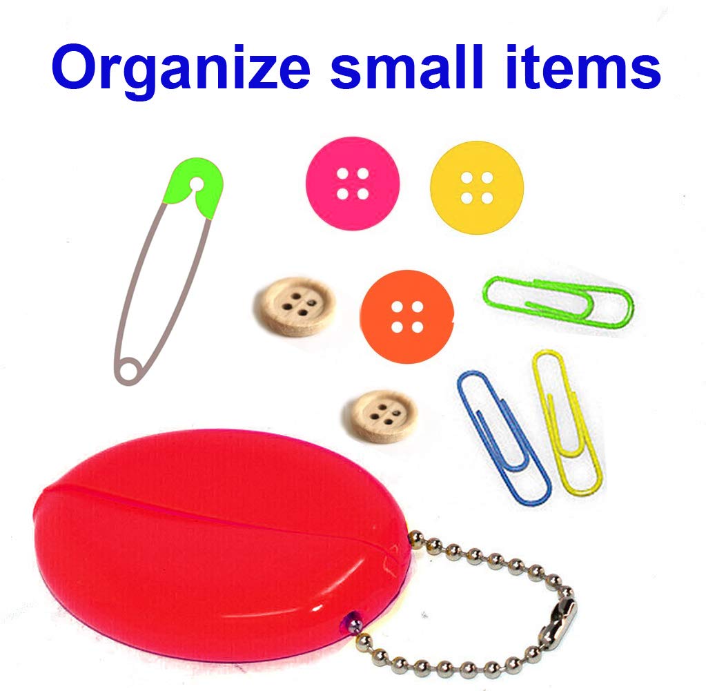 6 Pack Oval Squeeze Coin Purses - Made in USA - Compact Wallet for Change, Keys & Small Essentials - Perfect for Travel, Shopping & Everyday Use