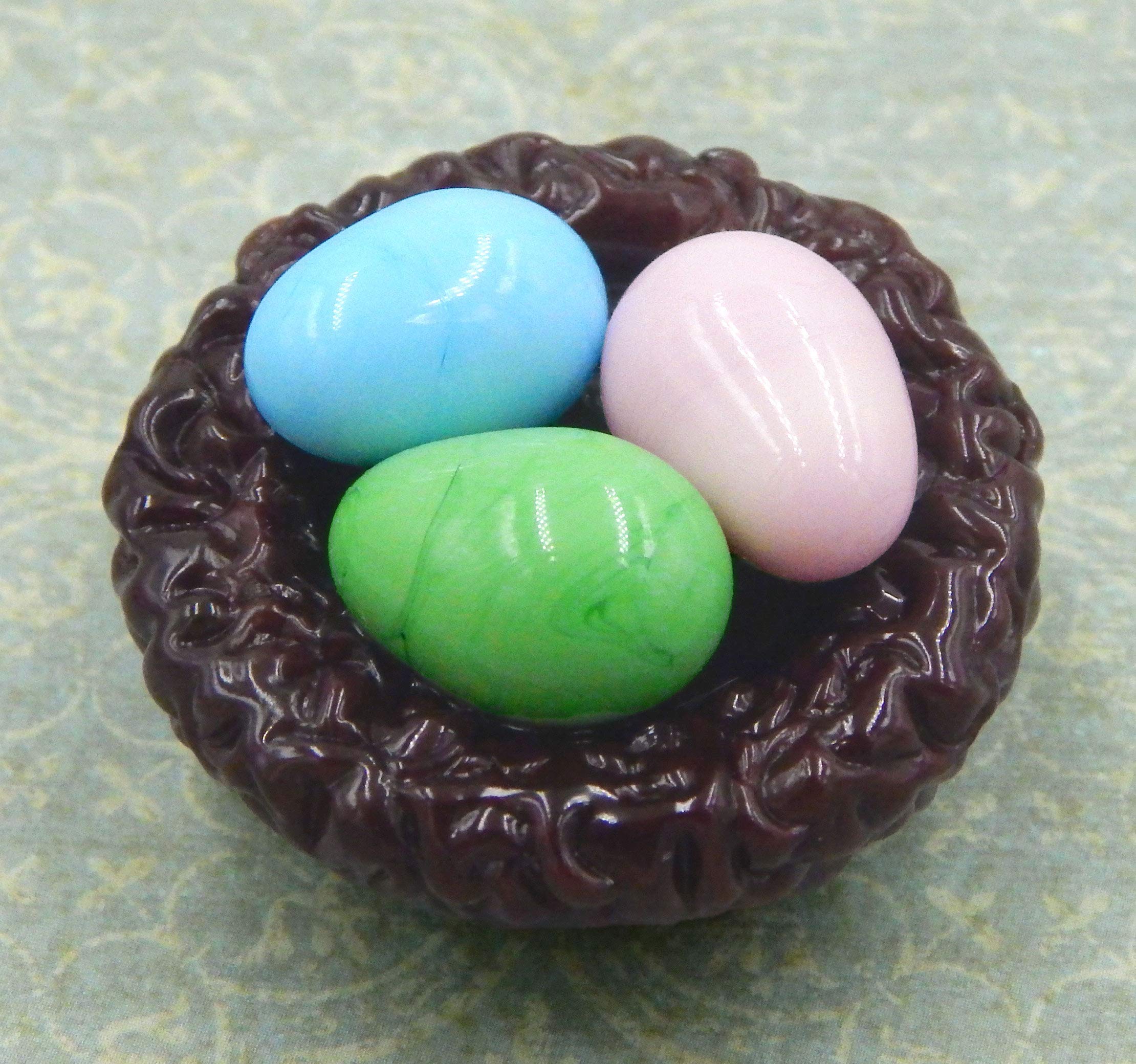 Handmade Art Glass Bird Nest with Eggs - Easter Home Decor, Spring Table Centerpiece, Gift for Mom & Nature Lovers - Perfect for Easter Basket Fillers, Mantel Displays & Seasonal Tablescapes