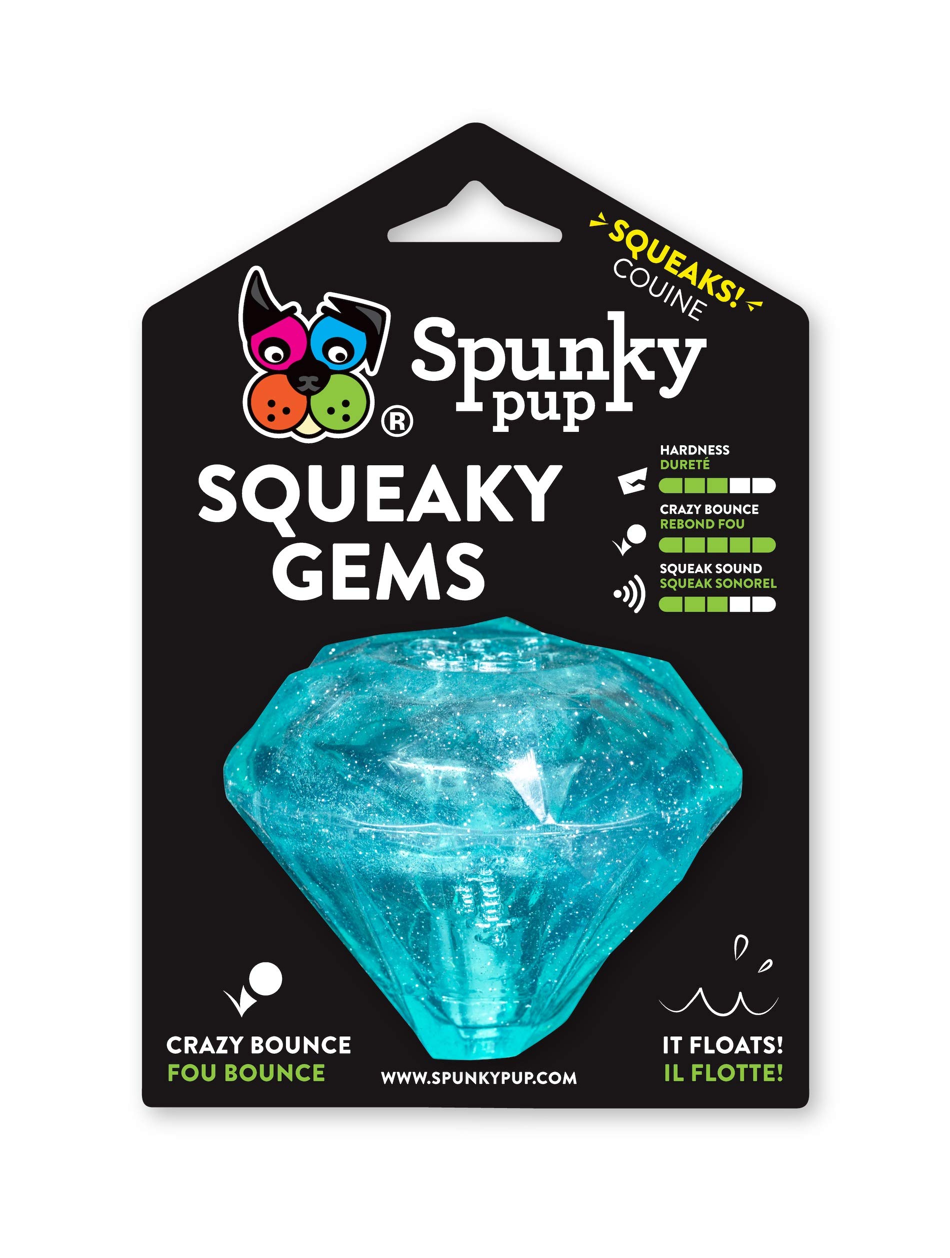 Spunky Pup Squeaker Dog Chew Toy - Durable Rubber Chew Bone for Small & Medium Dogs - Perfect for Teething Puppies & Playtime