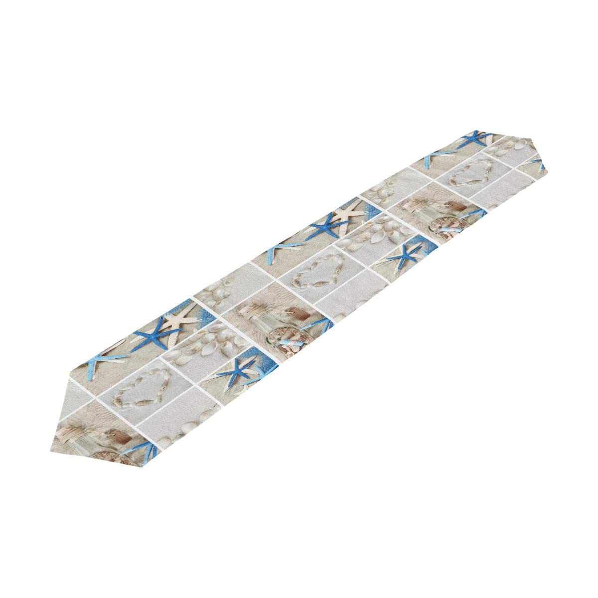 AUUXVA 13x90 Inches Long Beach-Themed Table Runner - Summer Seashell Print Polyester Tablecloth for Dining, Kitchen, Coffee Tables - Perfect for Home Decor, Parties, Banquets & Holiday Celebrations | Coastal & Nautical Theme Decor