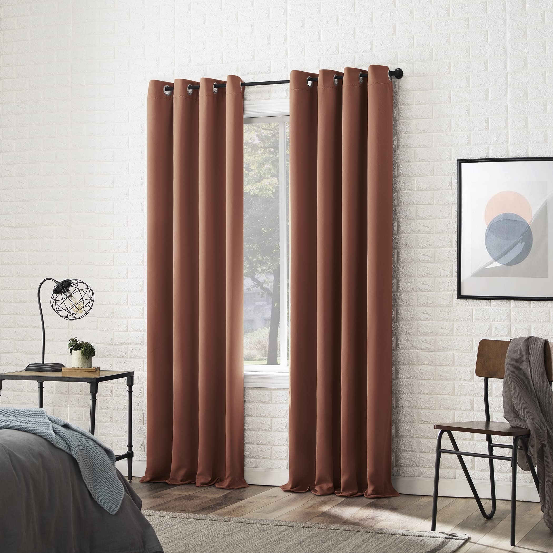 Sun Zero Soho 2-Pack Blackout Energy Efficient Grommet Curtain Panels, 54