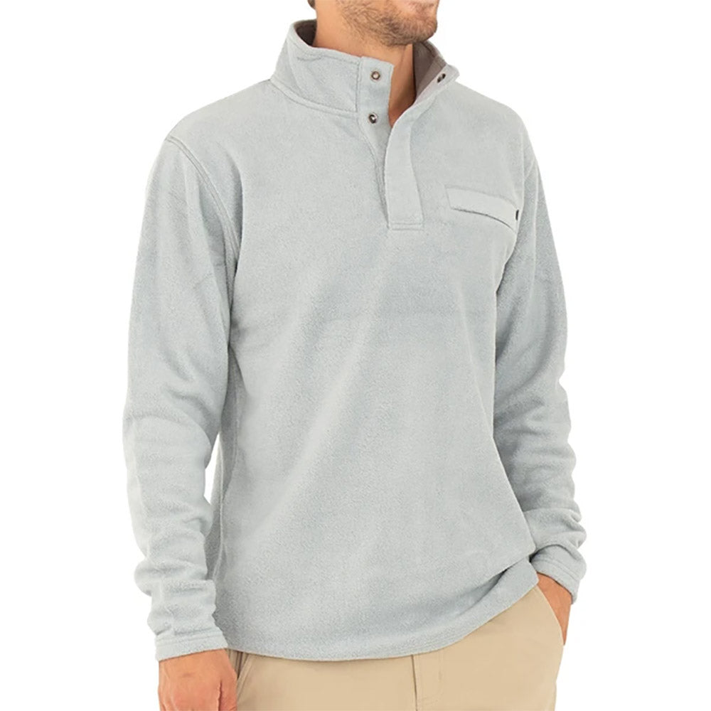 Free Fly Bamboo Polar Fleece Snap Men's Pullover Jacket - Eco-Friendly & Warm Winter Layering for Outdoor Activities & Casual Wear