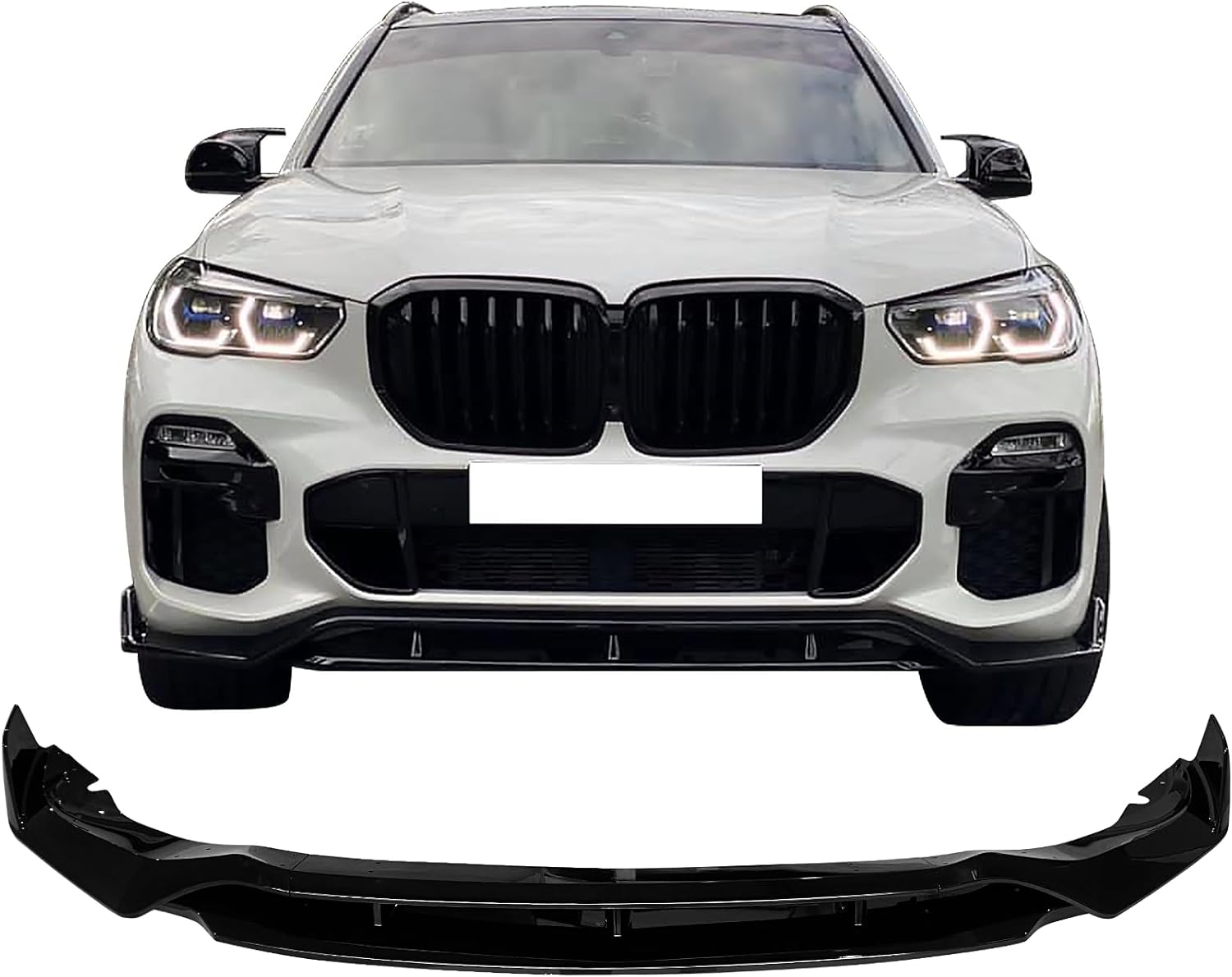2019-2023 BMW G05 X5 M Sport Front Bumper Lip - Gloss Black ABS Spoiler for Enhanced Aerodynamics & Sporty Look | Perfect for Car Enthusiasts & Street Racing
