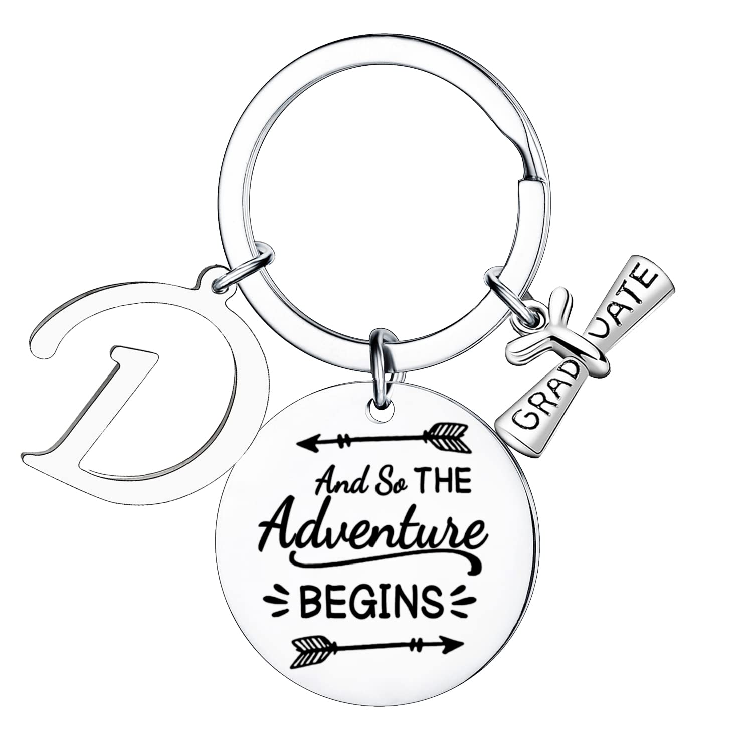 Personalized Initial Keychain for Women & Men - Unique Graduation Gift for High School & College Seniors - Perfect for 2022 Graduation, Birthday & Anniversary - Ideal for Keychains, Bags & Everyday Use