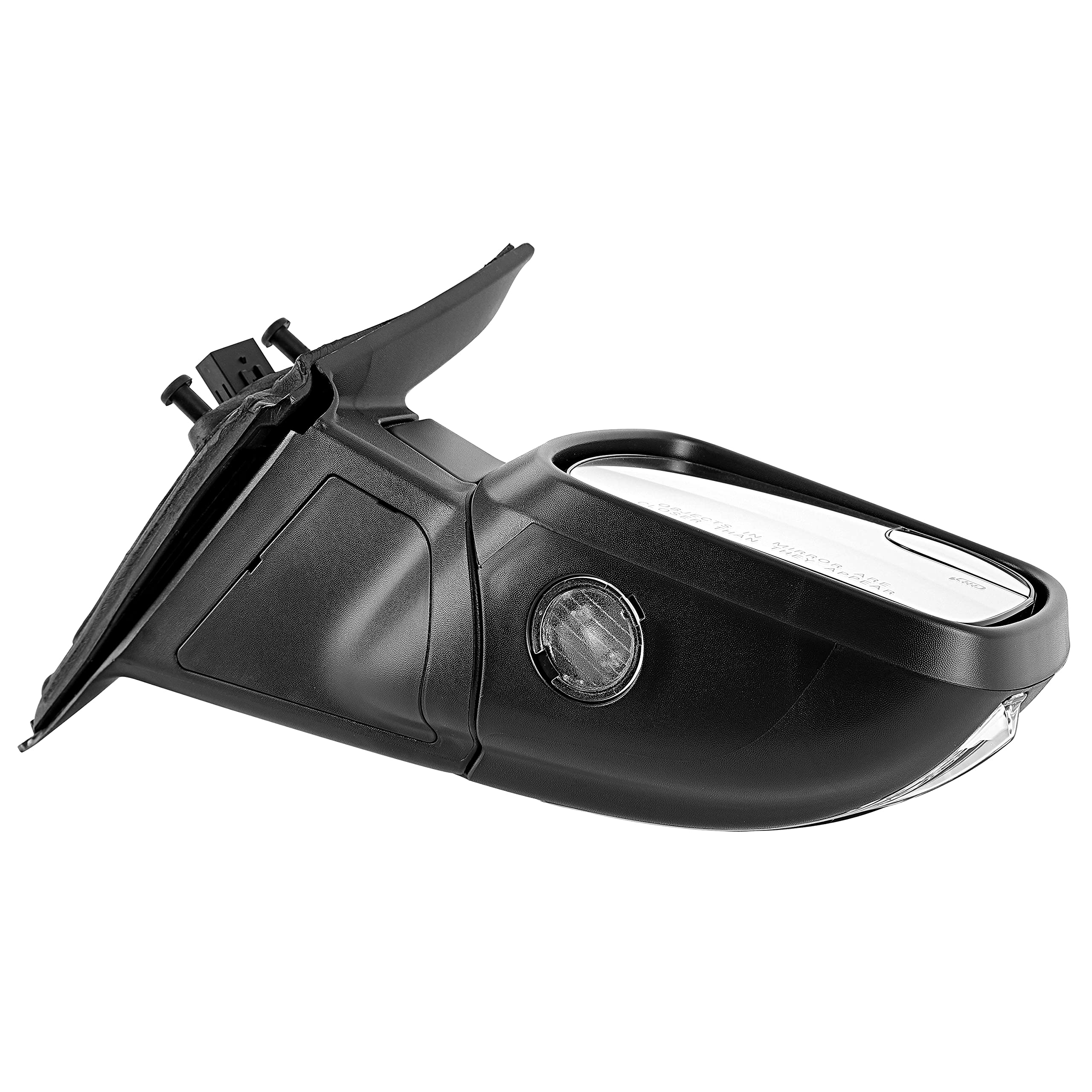 Glossy Black Power Heated Side Mirror with 7-Pin Turn Signal & Puddle Lamp - Compatible with 2016-2019 Ford Explorer (Passenger Side) Replacement for FO1321554 - Perfect for Winter Driving and Nighttime Visibility