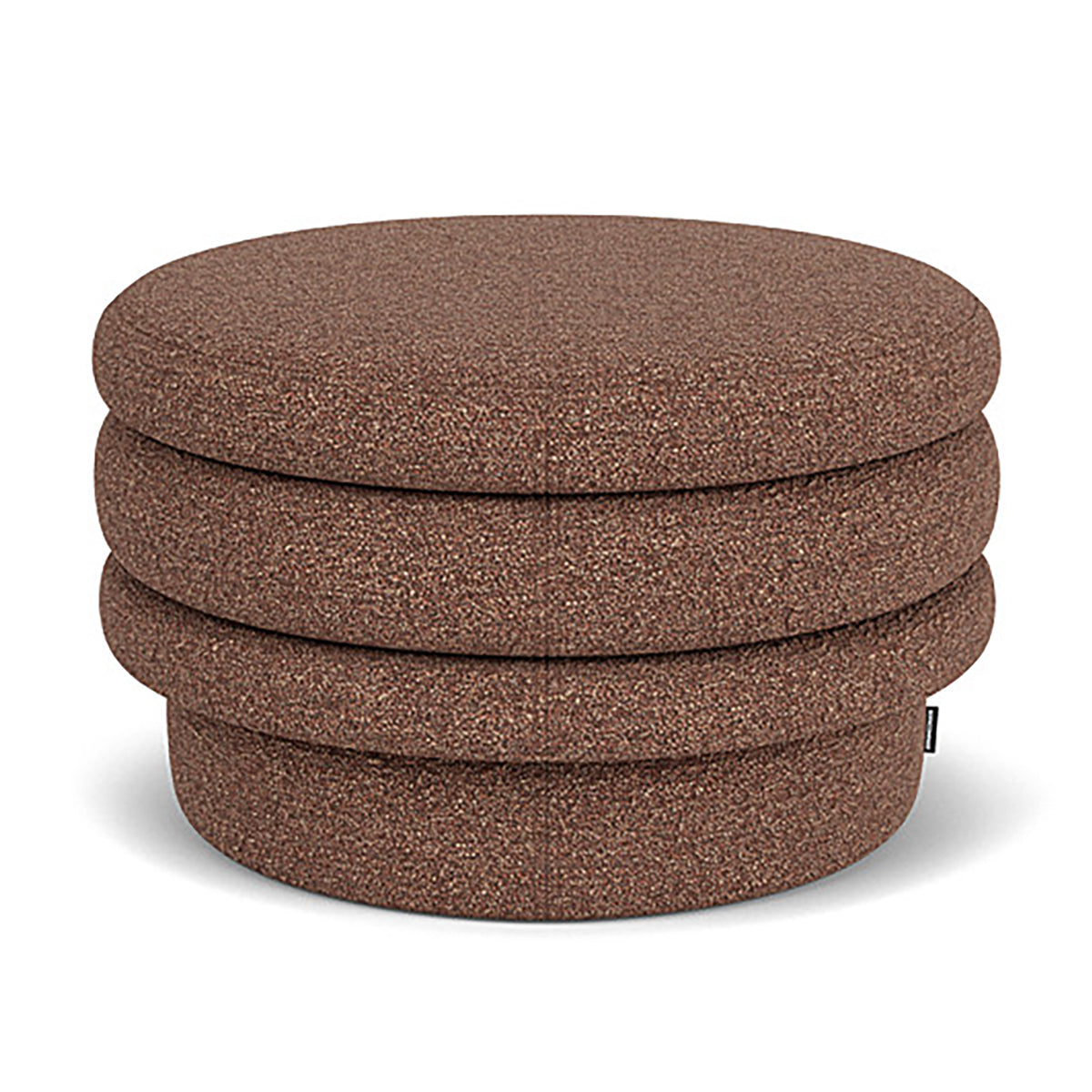 Luxury Honey Boucle Ottoman Stool - Soft Velvet Upholstered Round Footrest, Accent Chair for Living Room, Bedroom & Nursery - Perfect for Relaxing, Reading & Decor