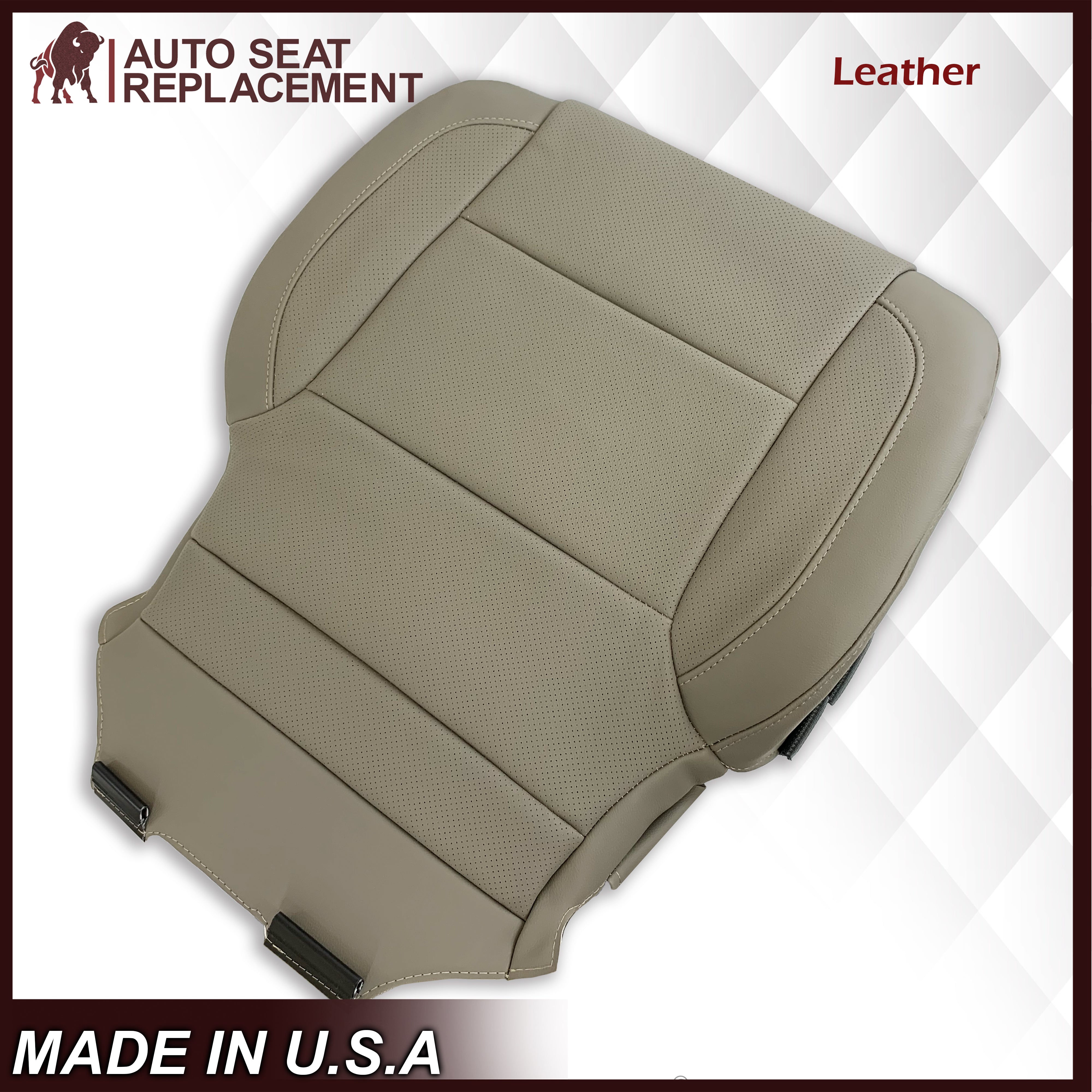 2014-2019 Chevy Silverado Tahoe Suburban & GMC Yukon Perforated Leather Seat Covers - Black, Gray or Tan - Premium Replacement Seat Covers for Comfort & Style - Perfect for Road Trips, Daily Commute & Truck Enthusiasts