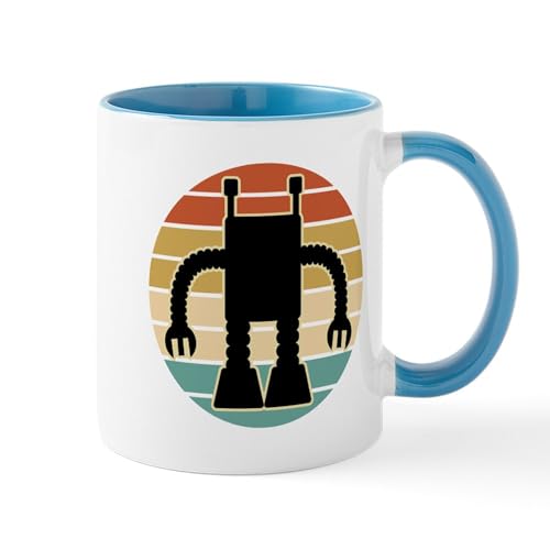 White/Blue Inside - Robotics Vintage Robot Mugs