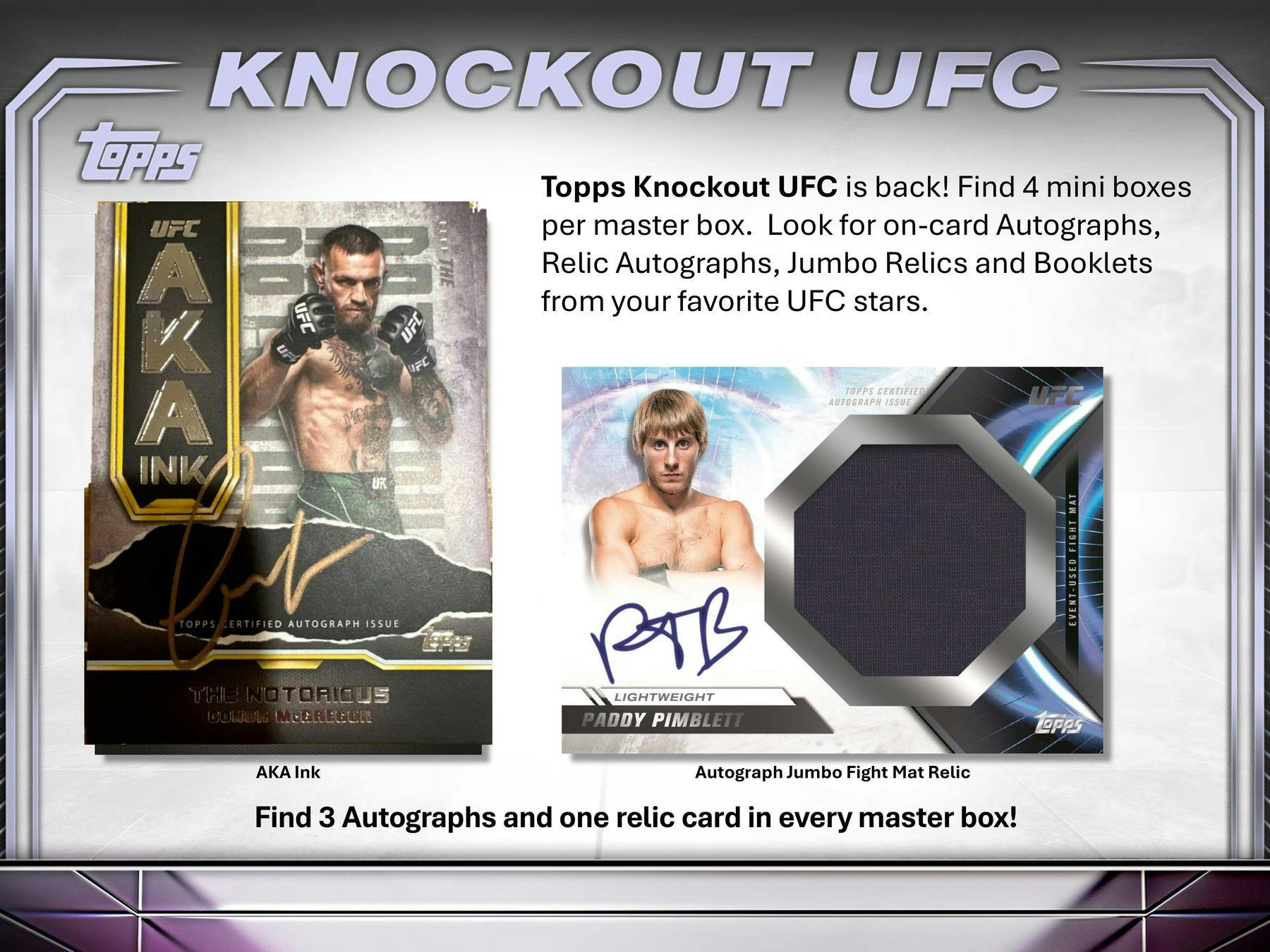 2024 Topps Knockout UFC Hobby Box - Collectible Trading Cards for MMA Fans - Perfect for UFC Collectors, Sports Memorabilia Enthusiasts, and Gift Giving
