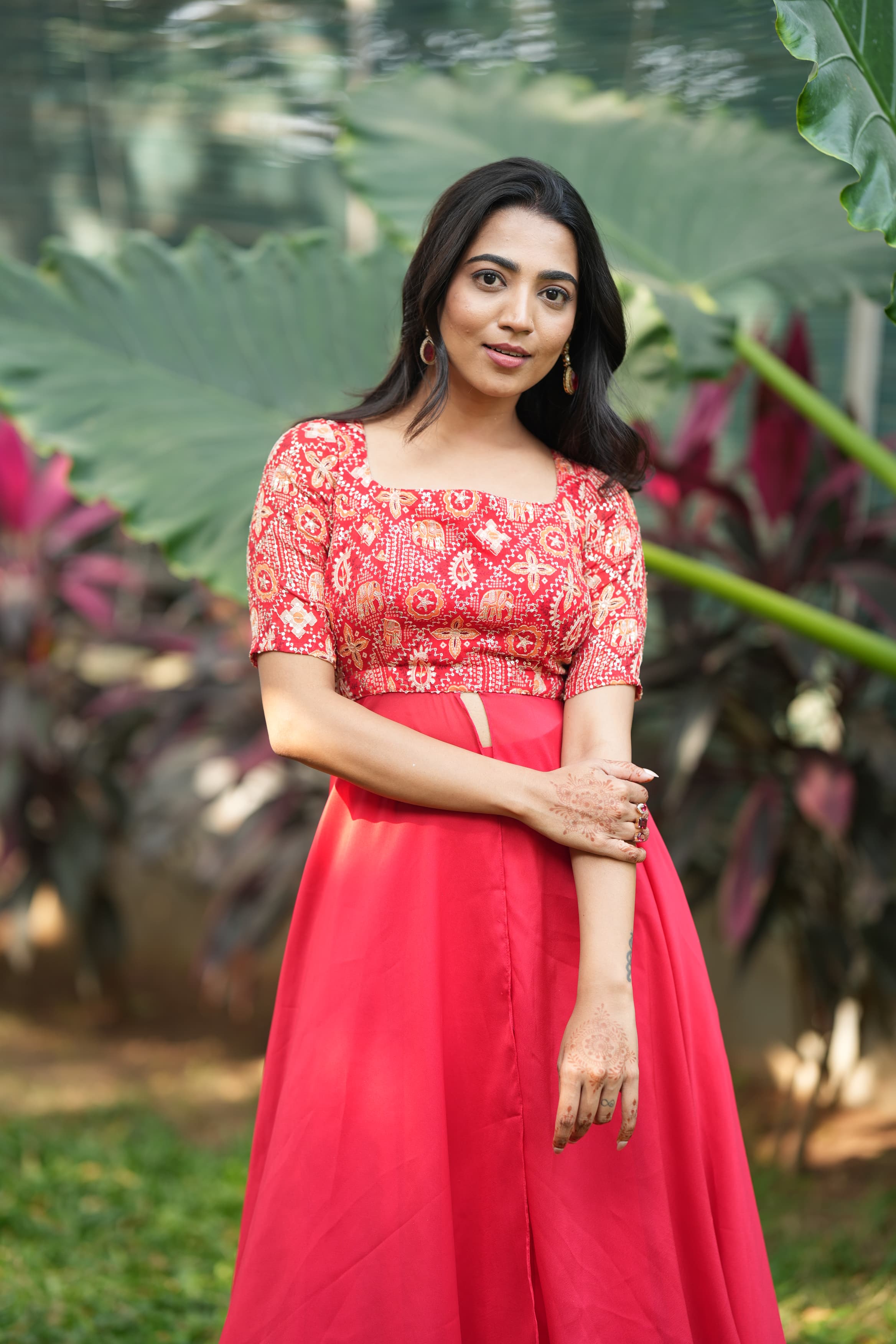 DD653 Sanjana Designer Slit Anarkali Dress with Skirt - Elegant Indian Ethnic Wear for Weddings, Parties & Festive Occasions