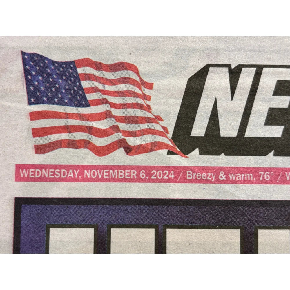 Donald Trump Framed 2024 Presidential Election NY Post Newspaper - November 6th Edition with Facsimile Autograph | Political Memorabilia for Home or Office Decor