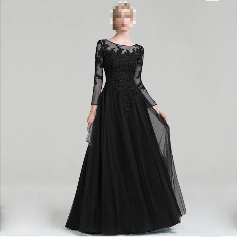 Elegant Tulle Scoop Neck Mother of Bride Dress with Sparkling Sequins - Perfect for Weddings, Formal Events & Special Occasions